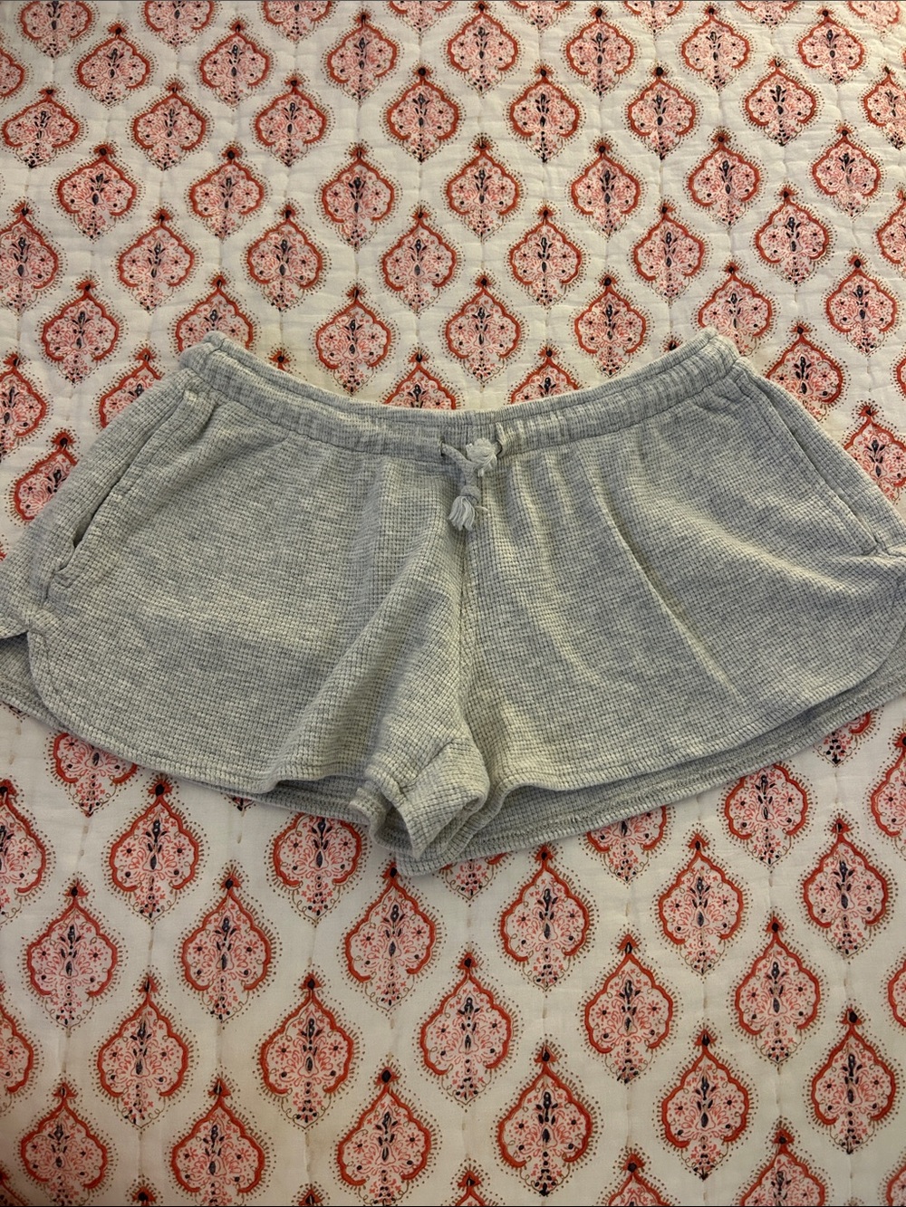 Brandy Melville Light Gray Waffle Knit Shorts